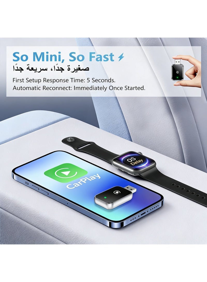 Aookay [2 in 1] Wireless CarPlay Adapter & Android Auto Wireless Dongle, Mini USB Design Upgrade Wired Car Play to Wireless, Plug & Play Fast Stable Connect Car Play for iPhone & Android, USB-A/USB-C (Full Black) - Image 4